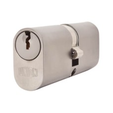 UNION J2X6 Pattern 5 Pin 74mm Oval Double Cylinder - 37 + 37mm - Satin Chrome - Keyed to Differ
