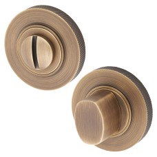 Burlington BUR81 by Frelan Bathroom Turn & Release with Knurled Rose - 53mm Diameter - Antique Brass