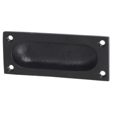 Olde Forge Rectangular Flush Cabinet Pull Handle - 90 x 40mm - Black Iron