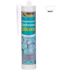 Everbuild Showerproof Bathroom Silicone Sealant - 290ml - White