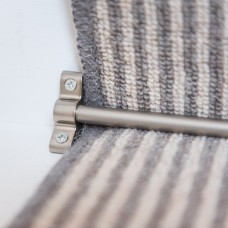 Exel Stair Rod with Plain Finials - 900mm Length - Satin Nickel