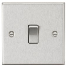 Knightsbridge 20A 1 Gang Square Edge Double Pole Appliance Switch - Brushed Chrome
