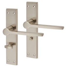 Exel Satin Nickel Bathroom Door Handle - Farley Range - 200 x 42mm