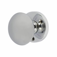 Exel Solid Brass Round Mortice Door Knob - 58mm Rose Diameter - Polished Chrome