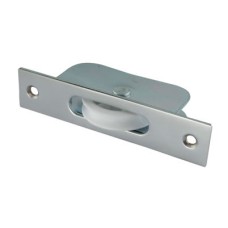 Exel Square Axle Sash Window Pulley - 44mm Curved Nylon Wheel - Satin Chrome