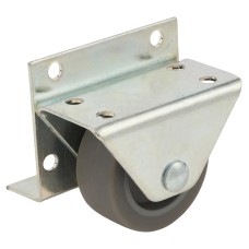 Coldene Furniture Castor - Fixed - Side/Top Mount - 20kg Max Weight - 40mm Diameter - Grey