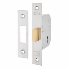 Exel Contract 3 Lever Deadlock - 64mm Case - 44mm Backset - Polished Nickel 