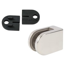 Bohle D Shaped Balustrade Clamps & Inserts - 10mm Glass - 63mm x 45mm - 316 Pol Stainless - Pk of 4