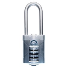 Squire Vulcan Combination Long Shackle Padlock - 50mm Body - 63 x 22.6mm Shackle - Blue