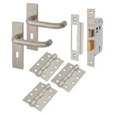 Exel 19mm Return to Door 3 Lever Sashlock Door Handle Kit - Satin Stainless Steel