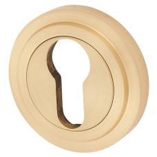 Burlington BUR61 by Frelan Escutcheon with Stepped Rose - 53mm Diameter - Euro - Satin Brass