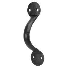 Olde Forge Blacksmith Bow Cabinet Pull Handle - 162mm Centres - Antique Black Iron
