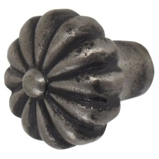 Olde Forge Flower Round Cabinet Knob - 30mm Diameter - Pewter Effect