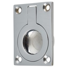 Exel Rectangular Flush Ring Cabinet Pull Handle - 50 x 38mm - Polished Chrome