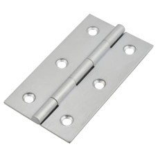 Solid Drawn Butt Cabinet Hinge - 64 x 35 x 1.45mm - Satin Chrome - Pair