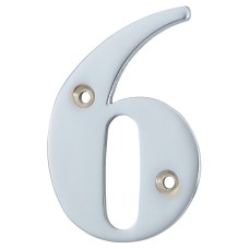 79mm Screw Fix Door Numeral - 6 / 9 - Satin Chrome