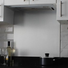 Exel Aluminium Kitchen Splashback - 600 x 750mm - Gloss Brushed Aluminium