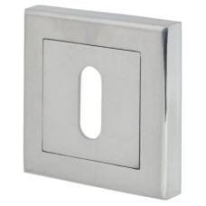 Exel Square Escutcheon - 52 x 52mm - Keyhole - Satin Chrome
