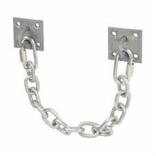 Door Check Chain on Plates - 450mm Length - Galvanised