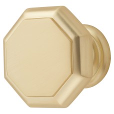 Exel Looe Octagonal Cabinet Knob - 37mm Diameter  - Satin Brass