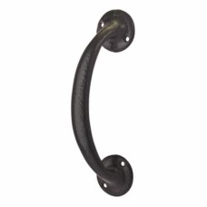 Victorian Bow Door Pull Handle - Screw Fix - 190 x 33mm - Antique Black Iron