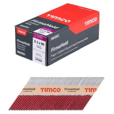 TIMCO FirmaHold First Fix Nail - Plain - 34° Angled - 3.1 x 90mm - FirmaGalv - Pack of 1100