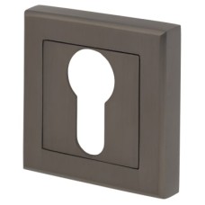 Exel Square Escutcheon - 52 x 52mm- Euro - Gun Metal