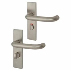 Exel Satin Stainless Steel 19mm Return to Door Bathroom Door Handle - Square - 57mm c/c - RH