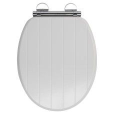 Croydex Portland Flexi-Fix Soft Close Wooden Toilet Seat - White