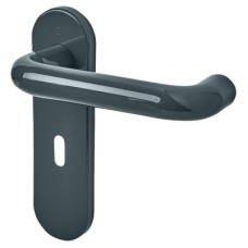 Hoppe AR600/22 Anthracite Grey Nylon Steel Core Safety Keyhole Lock Door Handle - Paris Range