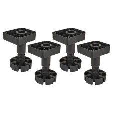 Square Adjustable Cabinet Furniture Legs - 120-180mm - Plastic - Pack of 4