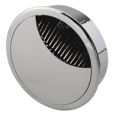 Exel Round Cable Tidy Grommet - 80mm Hole Size - Polished Chrome