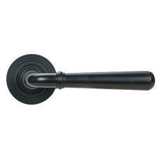 From The Anvil Matt Black Door Handles on Round Beehive Rose - Newbury Range 