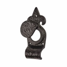 Elan Rim Cylinder Latch Cover Escutcheon - 144 x 63mm - Metalized Antique Black Iron