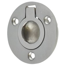 Exel Round Flush Ring Cabinet Pull Handle - 38mm Diameter - Satin Chrome
