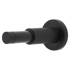 Hampstead Knurled Projection Door Stop - 100mm Projection - Matt Black