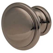 Exel Rim Round Cabinet Knob - 30mm Diameter - Black Nickel