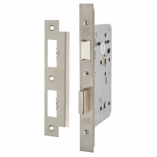 Union JHD72WC Heavy Duty DIN Bathroom Lock - 90mm Case - 60mm Backset - Square - Sat Stainless Steel