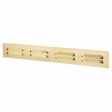 Hampstead Hooded Louvre Vent - 648 x 62mm - 9000mm² Free Air Flow - Polished Brass