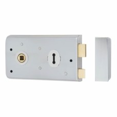 Exel Plain Edge Rim Sashlock - 142 x 83mm - Satin Chrome