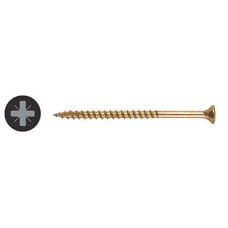Ulti-Mate II Stick Fit PoziSquare Countersunk Wood Screws - 5.0 x 100mm - Yellow Zinc - Pack of 100