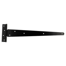 Medium Duty Gate/Door Tee Hinge - 450 x 30mm - Black Powder Coated - Pair