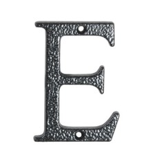 76mm Screw Fix Door Letter - E - Antique Black Iron
