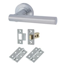 Exel Bella Latch Door Handle on Rose Kit - Satin Chrome