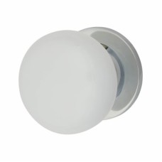 Hampstead Designer Porcelain Mortice/Rim Door Knob - 60mm Rose Diameter - White and Chrome