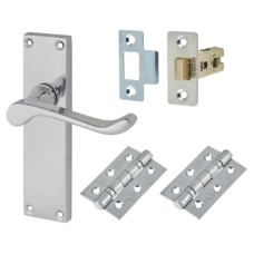 Exel Victorian Scroll Latch Door Handle Kit - Polished Chrome