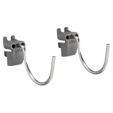 elfa Garage Storage Top Track System - Small Round Hook for Storing Board - Grey - Pack of 2