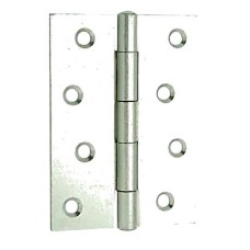 Steel Butt Door Hinge - 100 x 67mm - Bright Zinc Plated - Pair