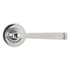 From The Anvil Polished Stainless Steel Door Handles on Round Rose - Avon Range 