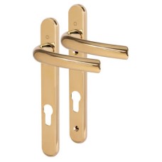 Hoppe Tokyo M1710RH/3360N uPVC Multipoint Door Handle - Short Plate - 92mm c/c - Polished Brass
